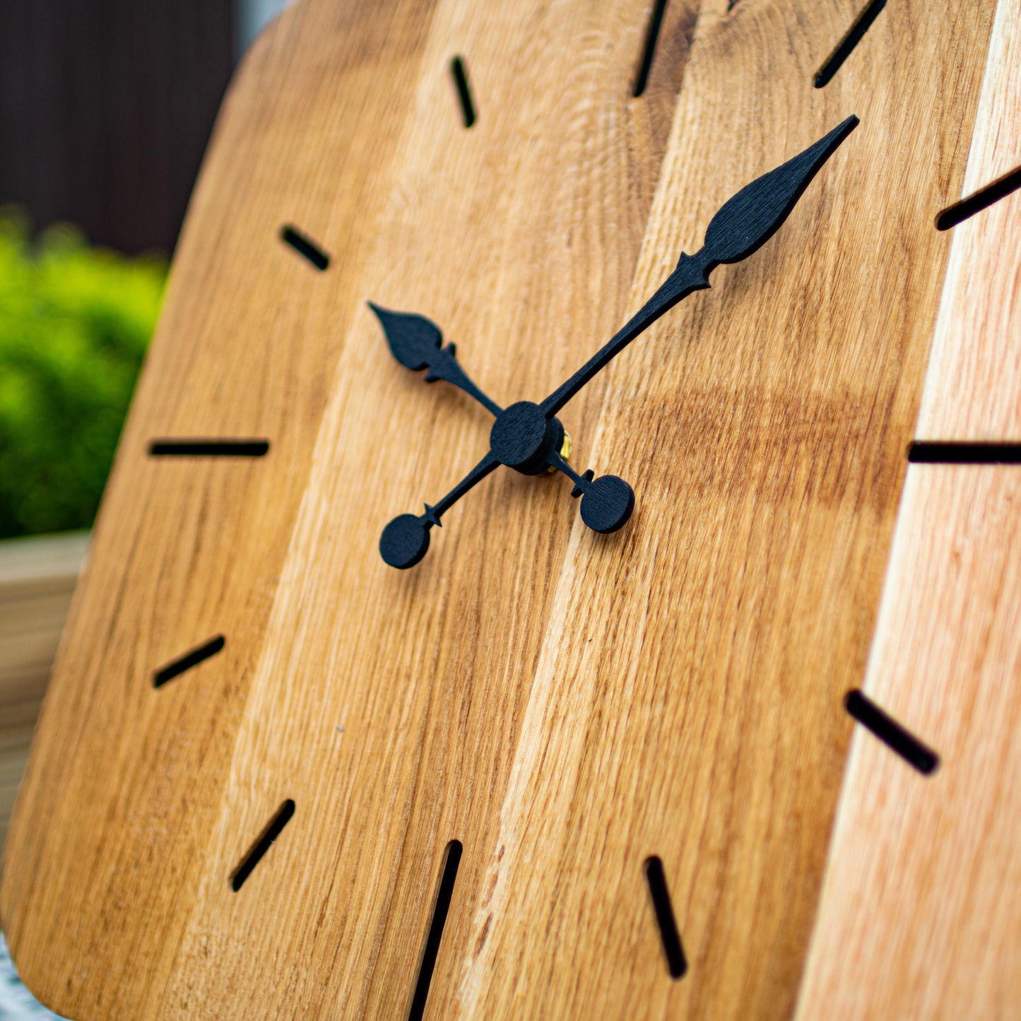 100% Solid Oak Wooden Wall Clock | Large Square Kitchen Clock | Rustic Wall Clock - Clock Design Co™