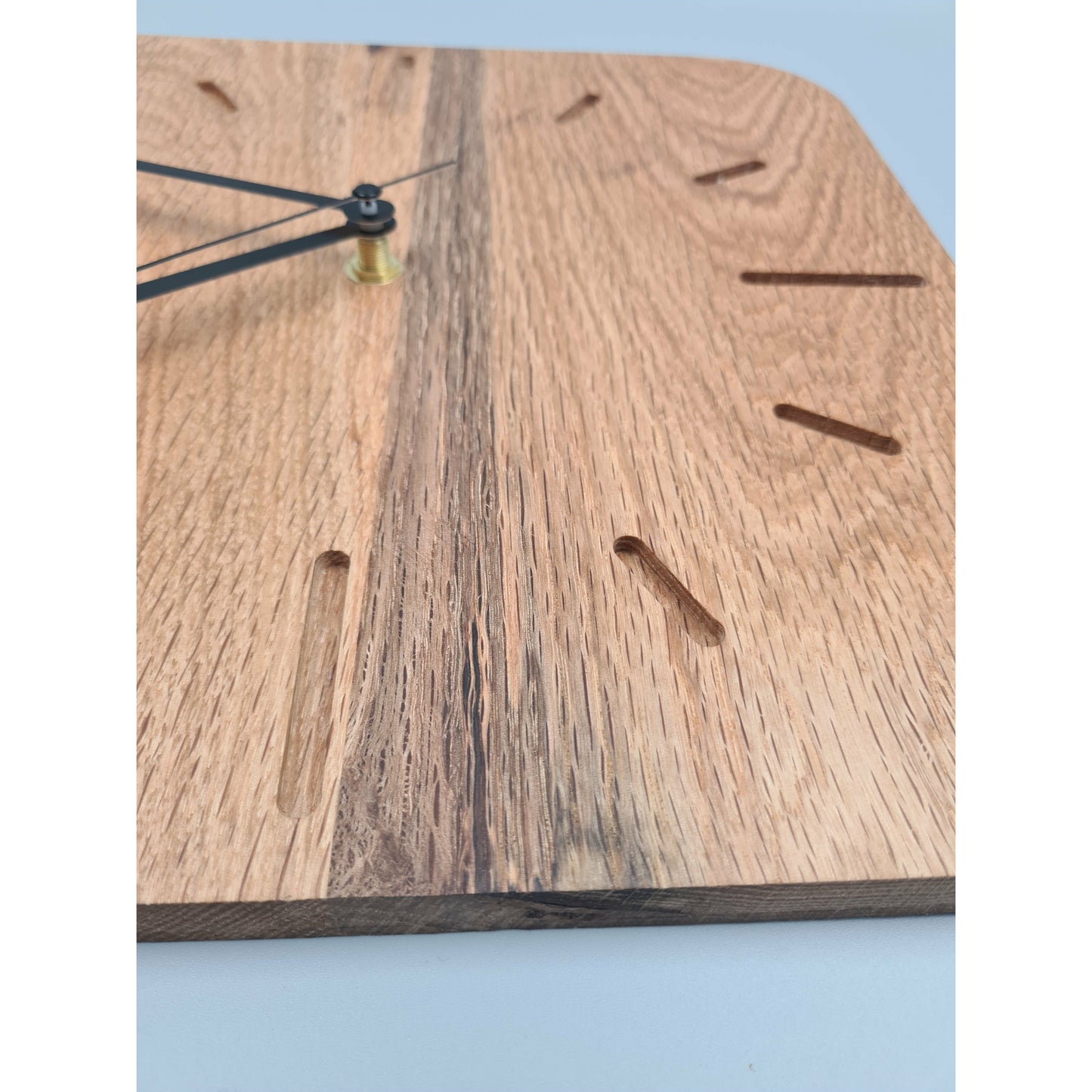 ClockDesignCo 100% Solid Oak Wooden Wall Clock | Large Square Kitchen Clock | Rustic Wall Clock