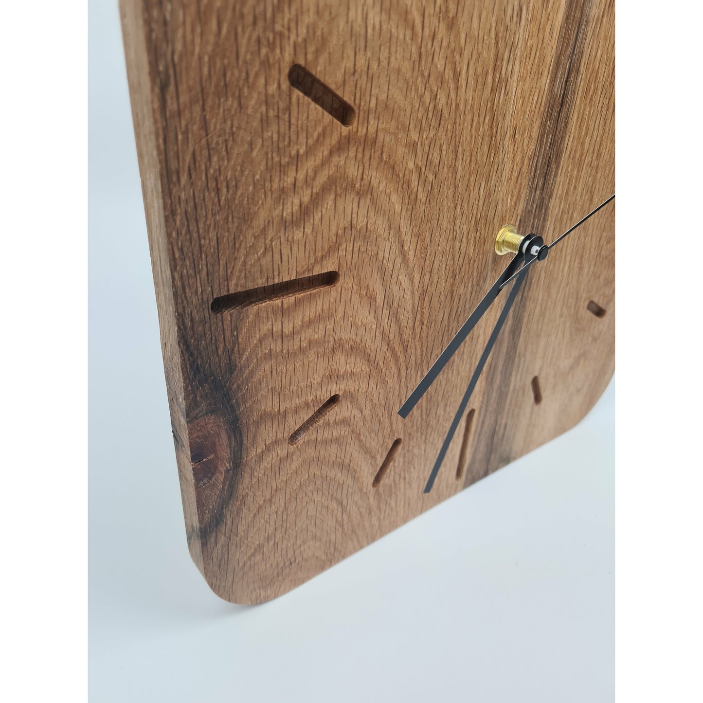 ClockDesignCo 100% Solid Oak Wooden Wall Clock | Large Square Kitchen Clock | Rustic Wall Clock