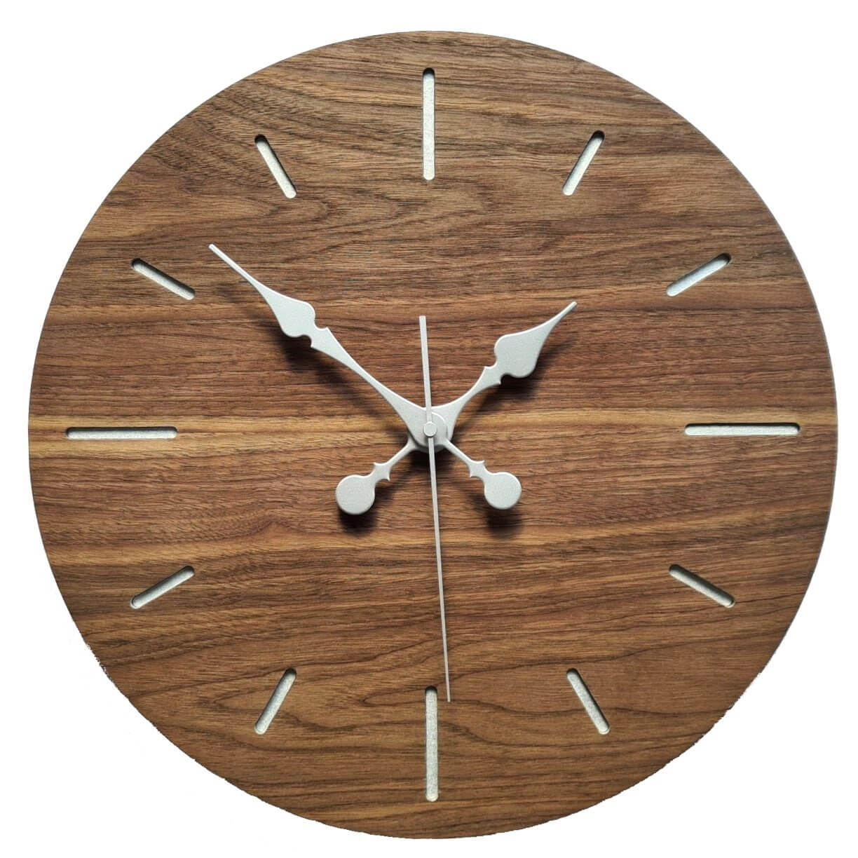 100% Solid American Walnut Wall Clock | Round Clock | Kitchen Clock | Designer Wall Clock - Clock Design Co™