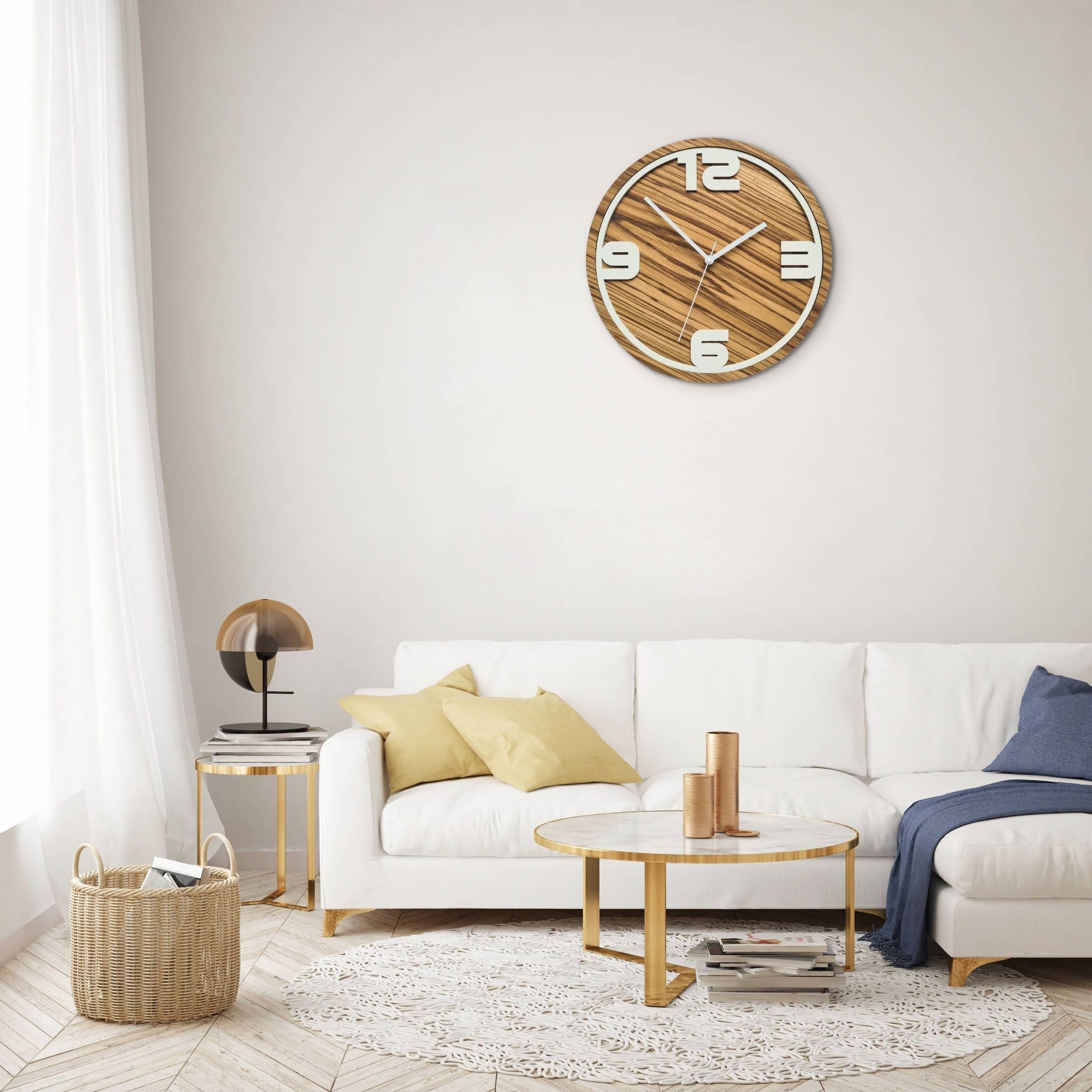 Boutique Wooden Wall Clock | Zebrano Wood Wall Clock | Modern number Wall Clock | Designer Clock - Clock Design Co™