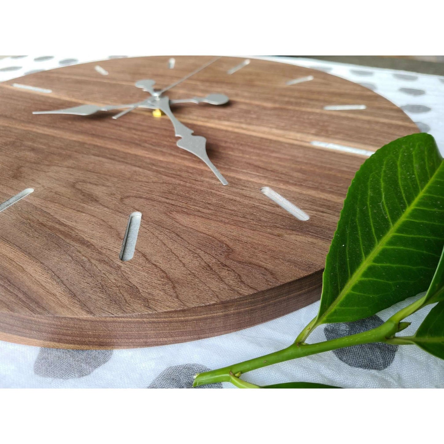 ClockDesignCo 100% Solid American Walnut Wall Clock | Round Clock | Kitchen Clock | Designer Wall Clock