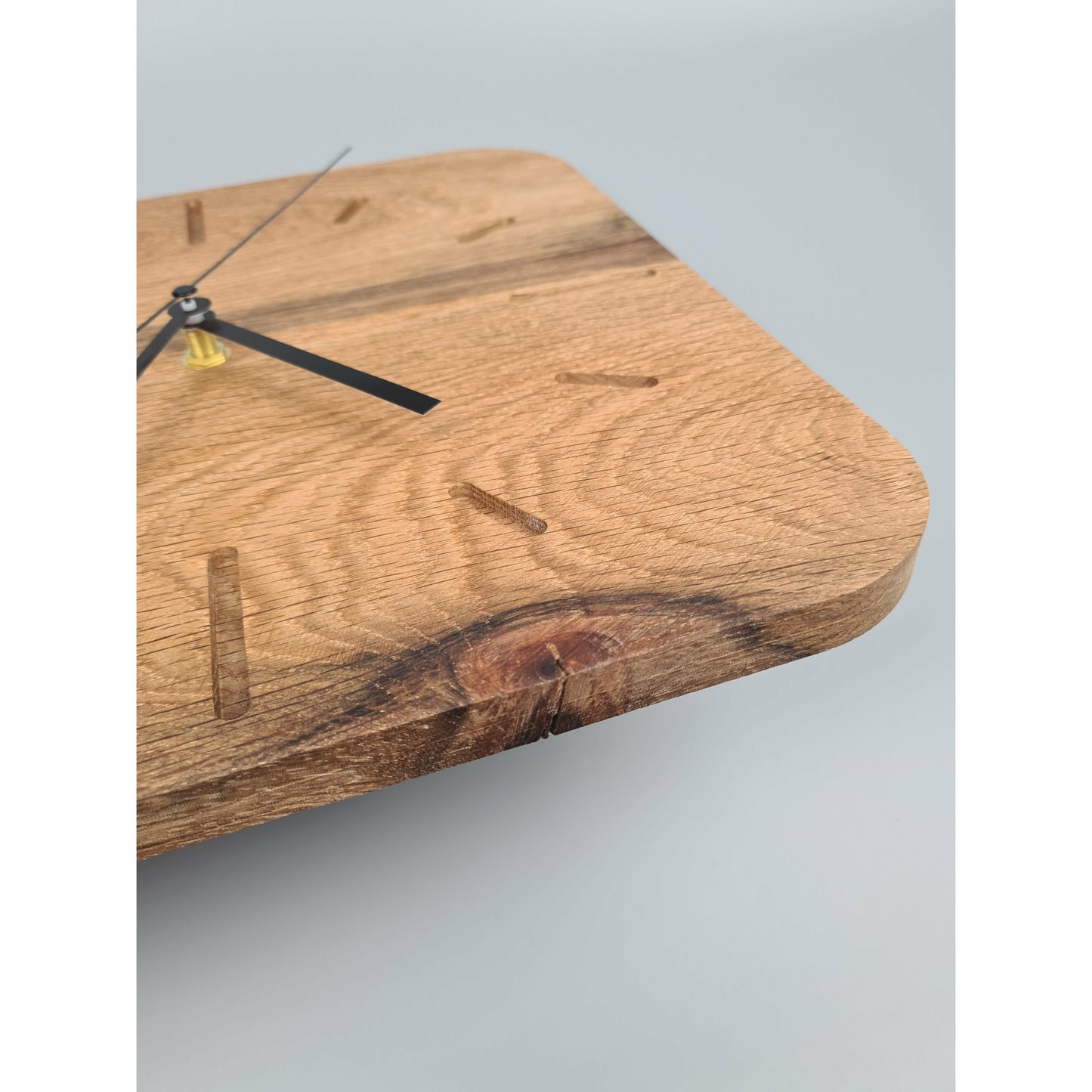 ClockDesignCo 100% Solid Oak Wooden Wall Clock | Large Square Kitchen Clock | Rustic Wall Clock