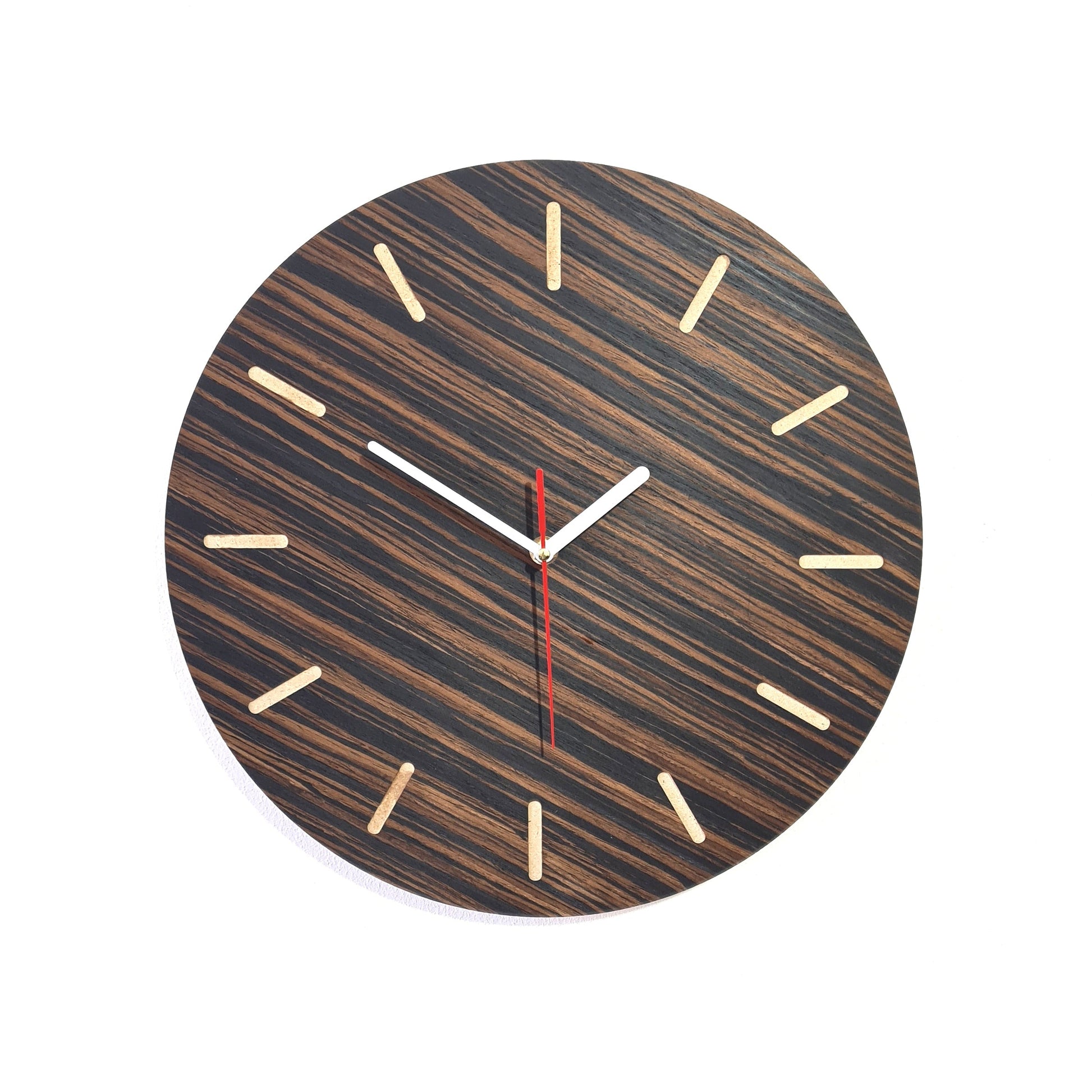 ClockDesignCo Wooden Mondaine Style Swiss Railways Wall Clock