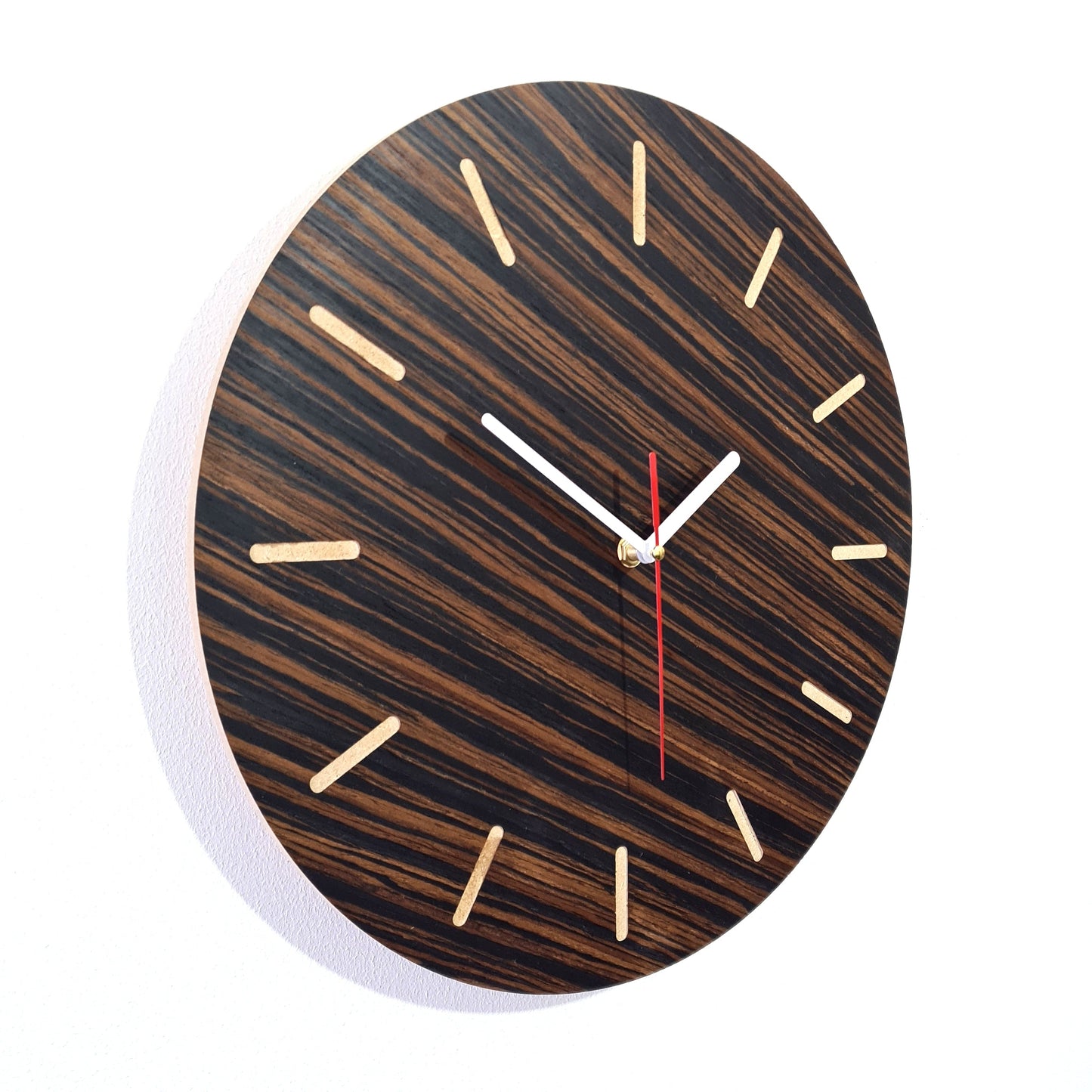 ClockDesignCo Wooden Mondaine Style Swiss Railways Wall Clock