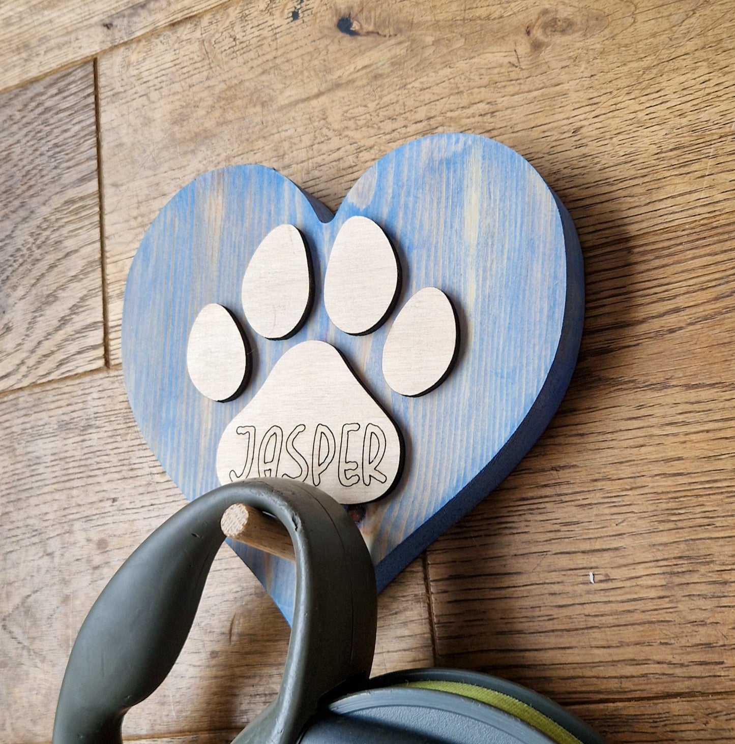 Personalised Wooden Pet Lead hanger - Wooden Pet Lead Hook - Clock Design Co™
