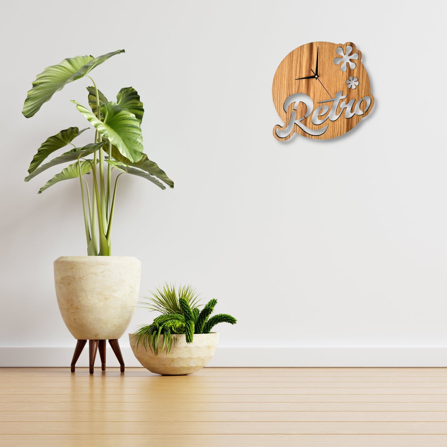 Retro Wooden Wall Clock | Oak clock face | Home Wall Clock - Clock Design Co™
