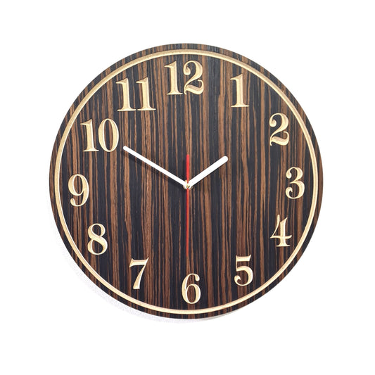 Wooden Clock with Numbers - Hand made engraved - Clock Design Co™